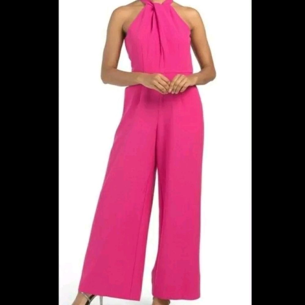Julia Jordan High Neck Jumpsuit Sz 12 Fuchsia 909